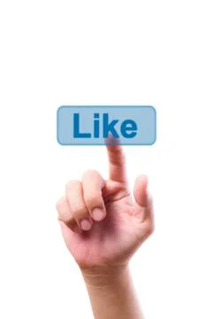 Hand pushing like button isolated Stock Photos