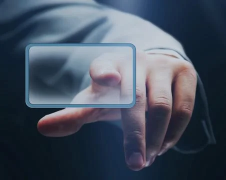 Hand pushing the button Stock Photos