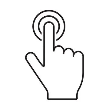 Hand pushing the button of ring door bell icon vector for graphic design, log Stock-Illustration