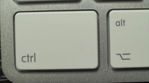 Hand Pushing The Ctrl Key, On A White Desktop Keyboard, Technology Stock Footage 42849530