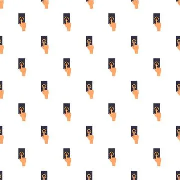 Hand pushing doorbell button seamless pattern background イラスト素材