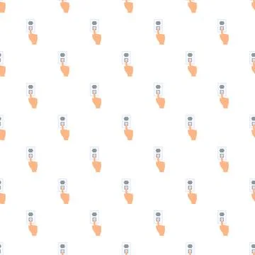 Hand pushing elevator button seamless pattern Ilustración de archivo