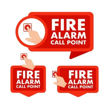 Hand pushing fire alarm button in case of emergency 스톡 일러스트