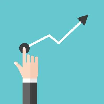 Hand pushing growth graph Illustrazione stock
