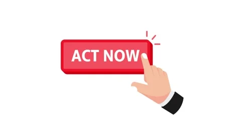 Hand pushing red act now button with white and green screen Stock Footage 310849581