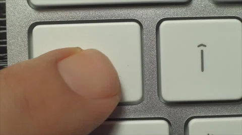 Hand Pushing The Shift Key, On A White Desktop Keyboard, Technology Stock Footage 42849222