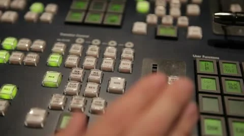 Hand Pushing the T-Bar on a Video Switcher 動画素材 10610205