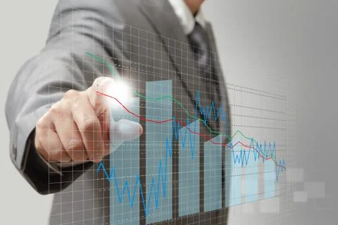 Hand pushing on touch screen interface Stock Illustration