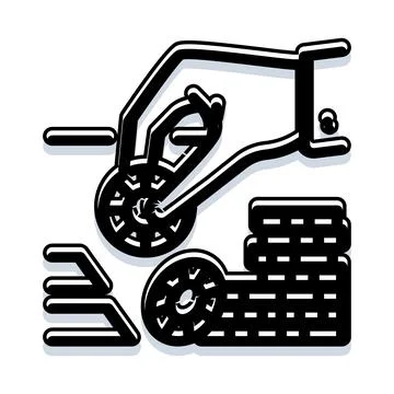 Hand pushing wheelbarrow full of stacked coins Stock Illustration