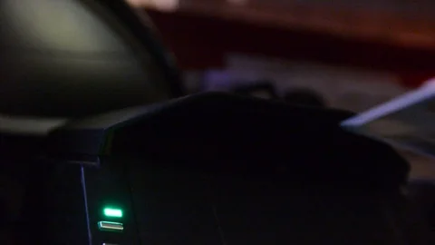 Hand put in identity to id scaner. very low light.  스톡 동영상 113812912