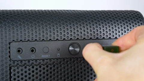 Hand that put a pendrive into usb port Stock Footage 87198346