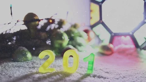 Hand puts 8 number 2018 end Stock Footage 81877082