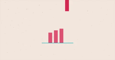 Hand puts the last column of a growing graph. Modern collage style. 4K animation Stock Footage 328142675