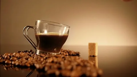 Hand putting  Sugar in cup of coffee 스톡 동영상 11236861