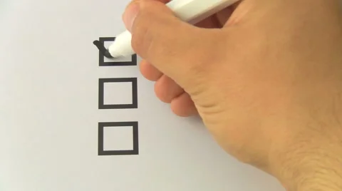 Hand putting ticks on boxes Video stock 59775885