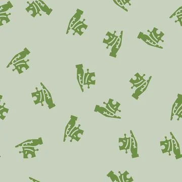 Hand puzzle jigsaw glyph vector seamless pattern Stock Illustration