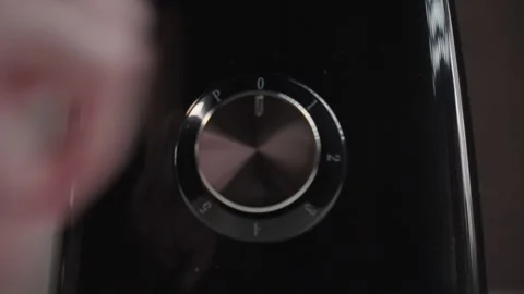 Hand Quickly Turning Blender Dial From High Speed to Off Close-Up Stock Footage 331787987
