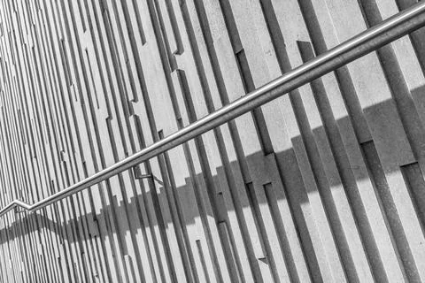 Hand rail casting a shadow Stock Photos