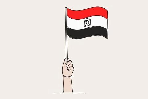 A hand raised the Australia flag Stock Illustration
