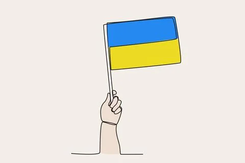 A hand raised the Australia flag Stock Illustration