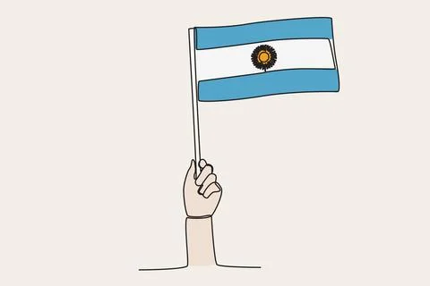 A hand raised the Cameroon flag Stock Illustration