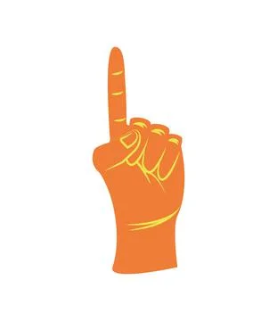 Hand raised finger Illustrazione stock