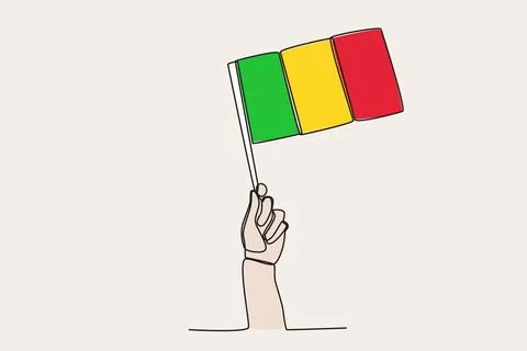 A hand raised the Mali flag Stock Illustration