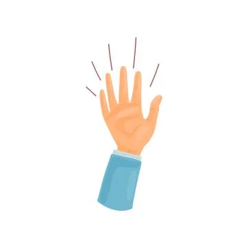 Hand is raised up. Vector illustration on white background. Illustrazione stock