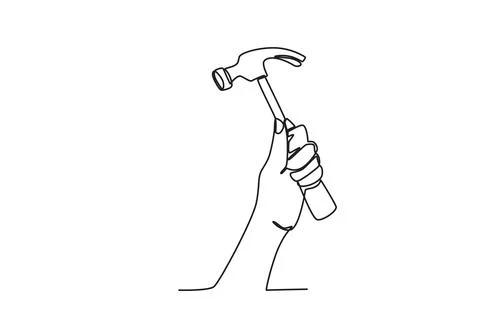 A hand-raised work hammer Stock Illustration