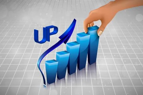 Hand raises the column Stock Illustration