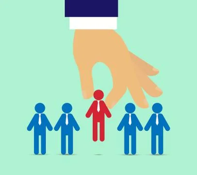 Hand raises a man from the crowd. イラスト素材