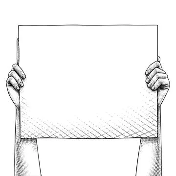 Hand Raises a Sign Stock Illustration