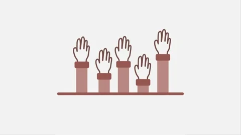 Hand raising animation. presenting someone else's opinion Stock Footage 272578337