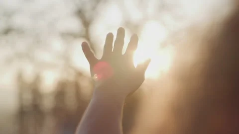 Hand Reaches To The Sun Stock Footage 208717731