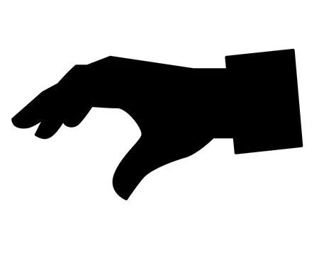 A hand reaching forward, a vector silhouette for a logo, pictogram, or stencil. Stock Illustration