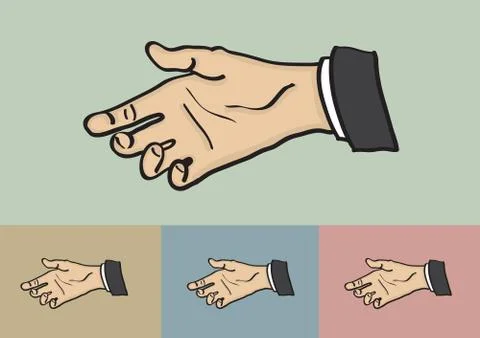 Hand Reaching for Handshake Vector Illustration Stock Illustration