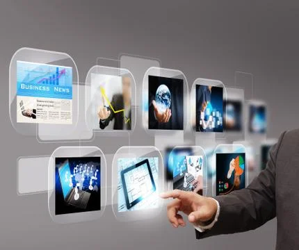 Hand reaching images streaming Stock Illustration