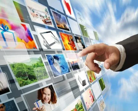 Hand reaching images streaming Stock Illustration
