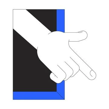 Hand reaching out of interface frame vector illustration Illustrazione stock
