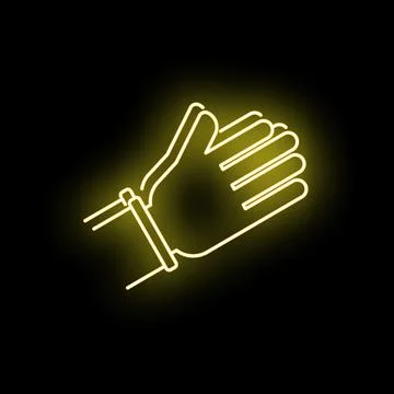 Hand reaching out for touch or connection neon sign Stock Illustration