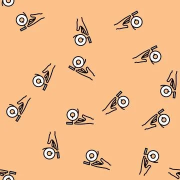 Hand reaching paper towel vector seamless pattern Illustrazione stock