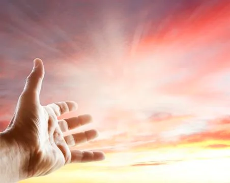 Hand reaching for the sky Stock Photos