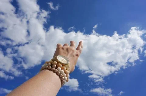 Hand reaching the sky Stock Photos
