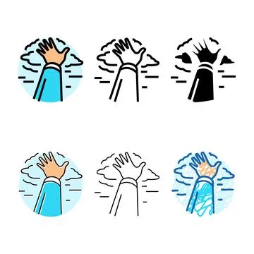 Hand reaching sky progress color icon vector edition Stock Illustration