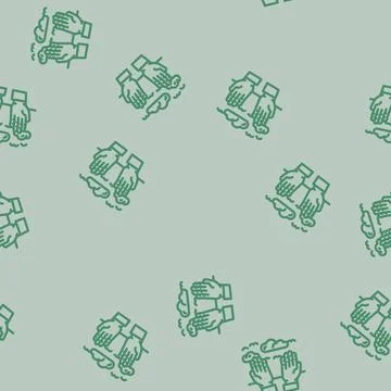 Hand reaching sky progress line vector seamless pattern Stock Illustration