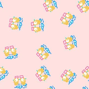 Hand reaching sky progress vector seamless pattern 스톡 일러스트