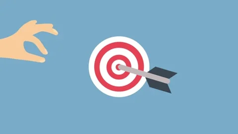 Hand Reaching Target Illustrates Focus and Precision in Blue Setting Stock Footage 341920178