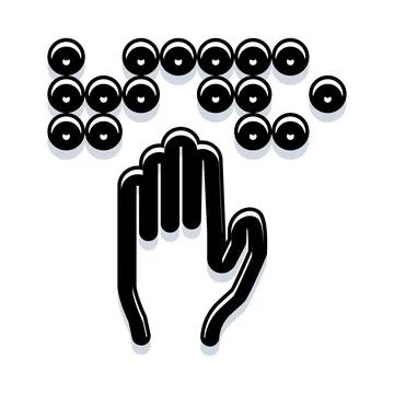 Hand reading dot text for visually impaired 스톡 일러스트