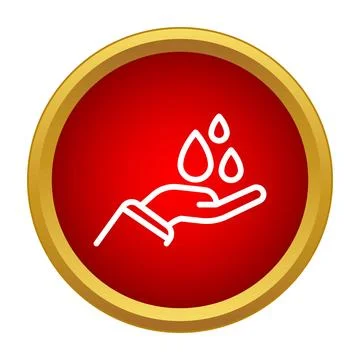 Hand receiving falling water drops icon illustrating hygiene Stock Illustration