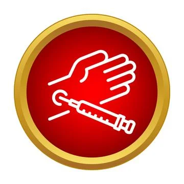 Hand receiving injection with syringe icon vector Stock Illustration